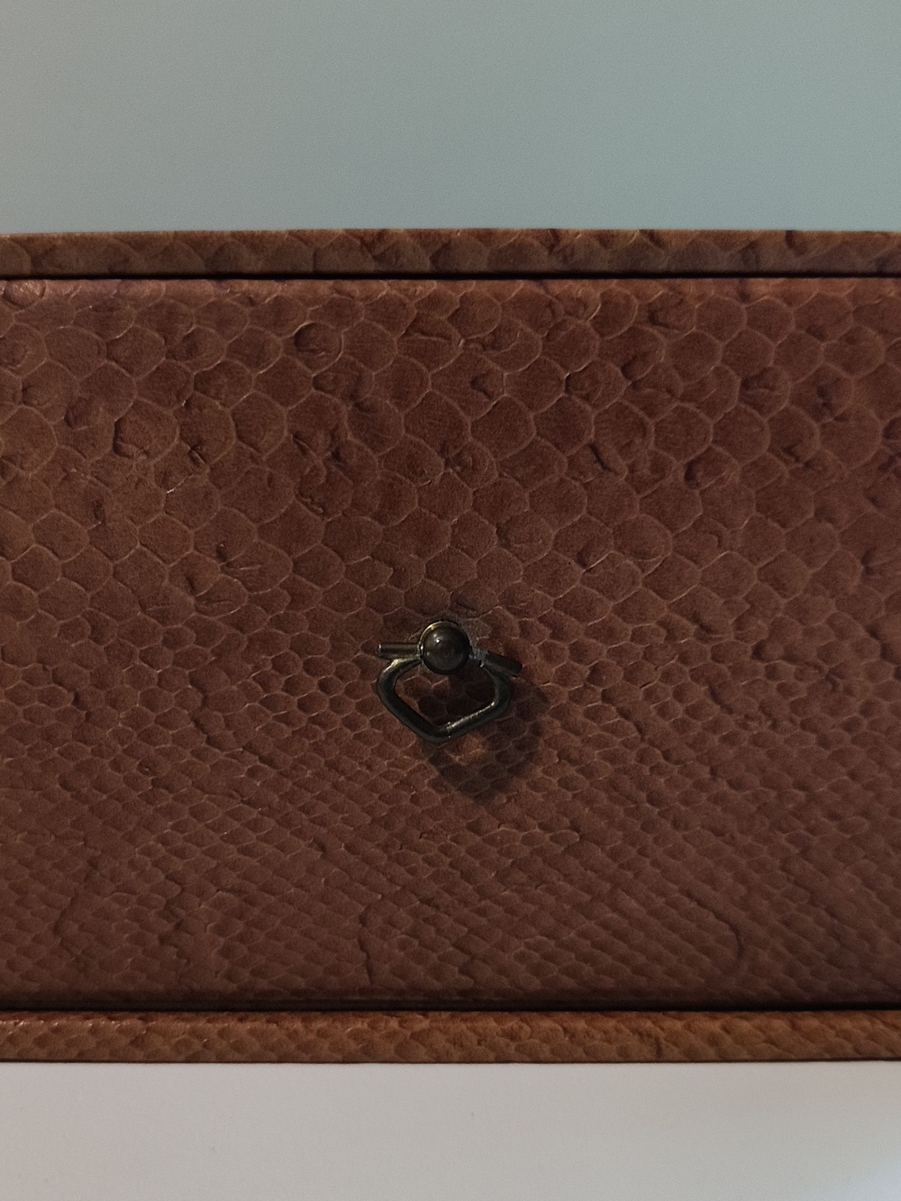 Fabergé Original Vintage Faux Leather Snake Skin Jewelry Box